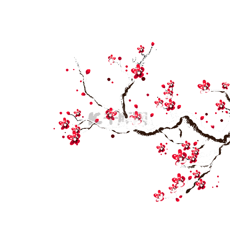 立冬冬天梅花下雪雪花下落中國風(fēng)紅色動(dòng)圖gif小寒 大寒